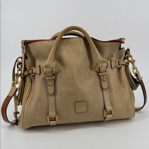 Dooney & Bourke Florentine Sorento Leather Adjustable Shoulder Satchel Bone